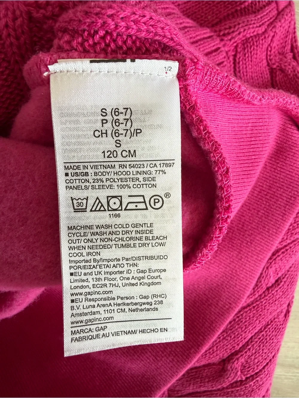 GAP Kids VintageSoft Mixed Media Hoodie Pink Size Small NWT